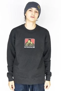 BEN DAVIS Crew Neck Sweatshirt BLACK
