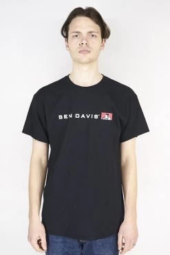 BEN DAVIS Flat Line Logo Tee BLACK