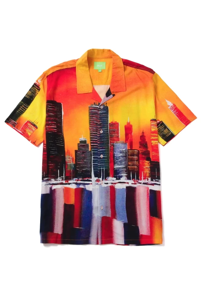 Huf Concrete Jungle Woven Top Orange 3 Huf Concrete Jungle Woven Top Orange