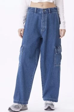 Obey Big Wig Cargo Denim Pant Stonewash Indigo