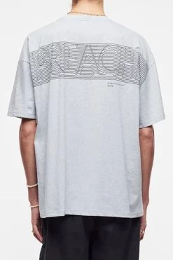 Preach Lined Logo T Grey Melange