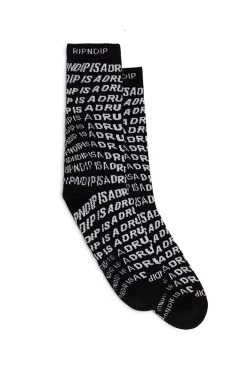 RIPNDIP Drug From God Socks Black