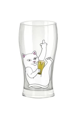RIPNDIP HALF FULL BEER GLASS CLEAR
