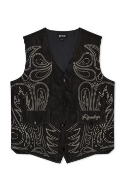 RIPNDIP HOWDY QUILTED VEST BLACK