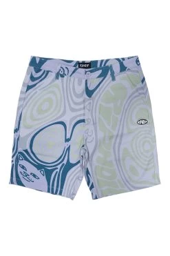 RIPNDIP Hypnotic Twill Shorts Grey / Lavender / Neon