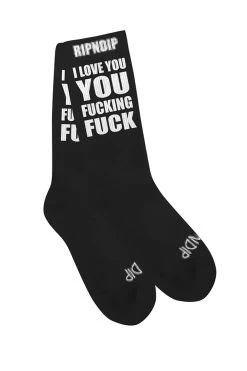 RIPNDIP ILY FUCKIN FUCK SOCKS BLACK
