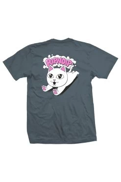 Ripndip Leaping Kitty Tee Charcoal
