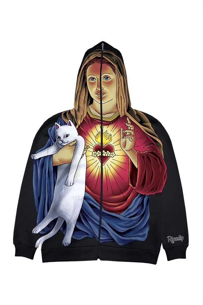 Ripndip Mother Mary Full Zip Hoodie Black 3 Ripndip Mother Mary Full Zip Hoodie Black